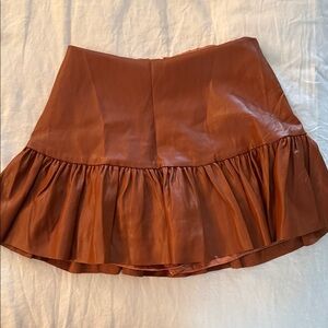 DO+BE Brown Leather Mini Skirt